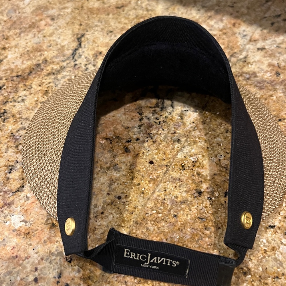 Eric Javits Black and Tan Visor